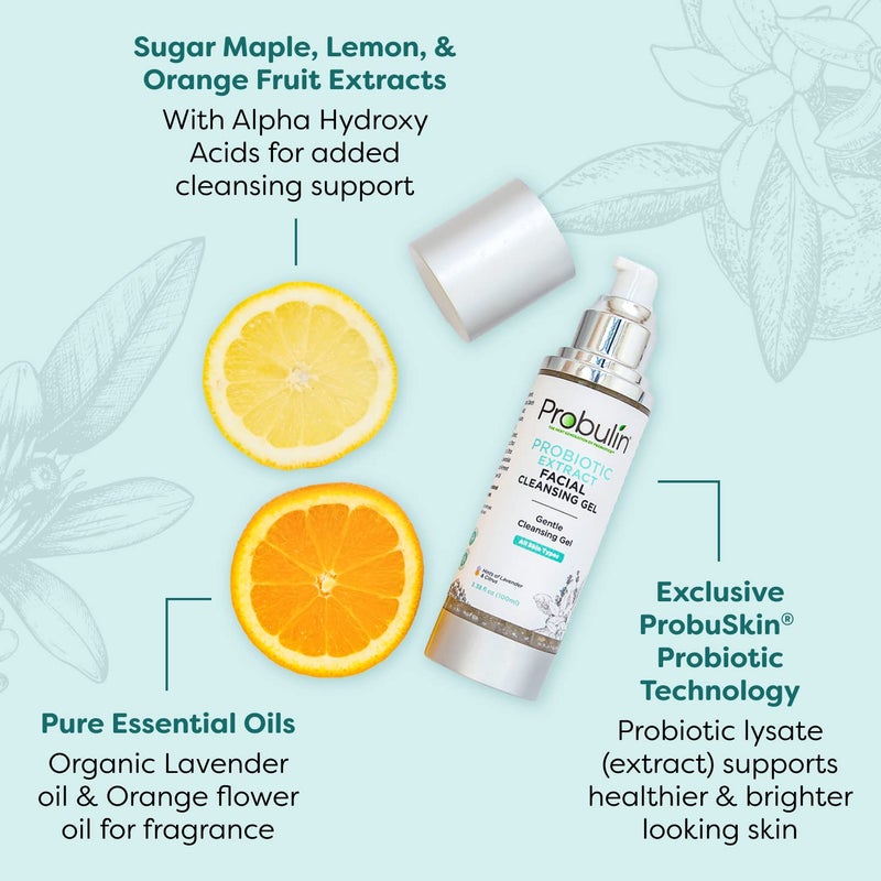 Probulin Probiotic Extract Facial Cleansing Gel - Exfoliates and Cleanses - 3.38 fl oz - Image 3